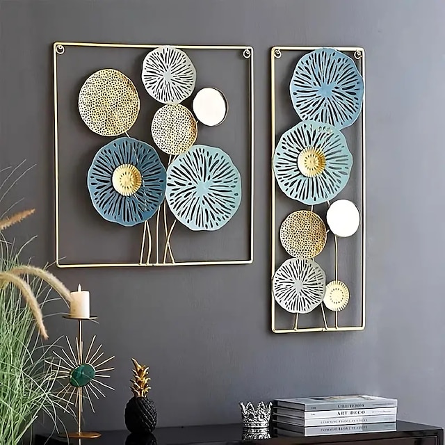  1pc Wall Decor, Metal Wall Decor Designed With Lotus Leaf, Rustic Hanging Wall Decor, Farmhouse Metal Wall Art, Modern Wall Decor For Living Room Bedroom Office