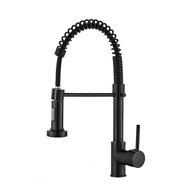  rubinetto da cucina tirare donw beccuccio ad arco alto, rubinetti miscelatori lavello monocomando girevoli a 360 gradi, rubinetto da cucina con tubo dell'acqua calda e fredda