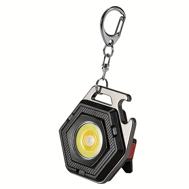 1 pc petite lampe de poche cob avec porte-clés magnétique usb rechargeable lampe de poche lumineuse avec 7 modes d'éclairage pour les sports de plein air