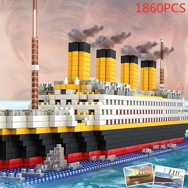  1860Pcs Cruise Ship Mini Building Blocks - Spark Your Child's Imagination with Educational Fun!