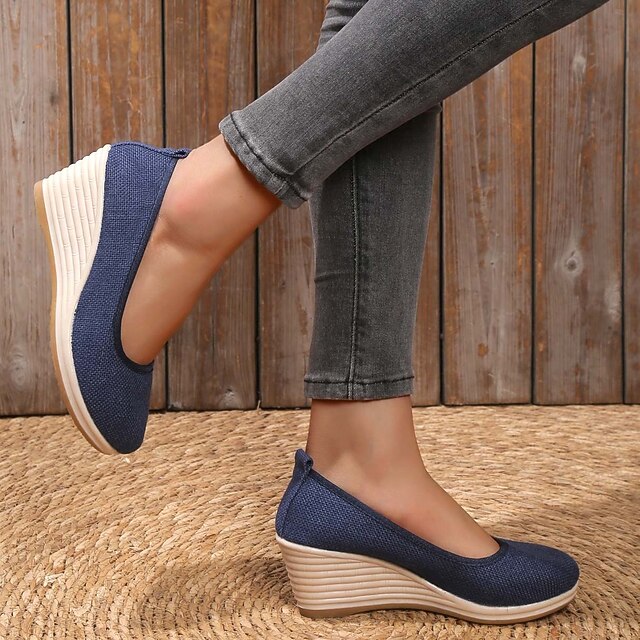 Women's SlipOns Loafers Wedge Heels Bohemia Boho Espadrilles Plus Size