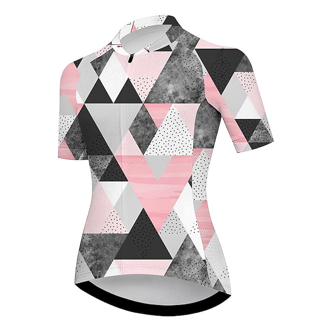  21Grams Women's Cycling Jersey Short Sleeve Bike Top with 3 Rear Pockets Mountain Bike MTB Road Bike Cycling Breathable Quick Dry Moisture Wicking Reflective Strips Pink Sports Clothing Apparel