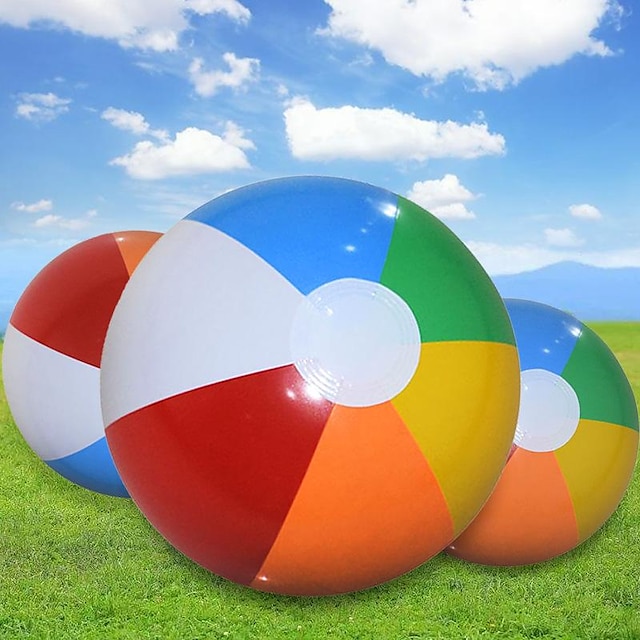  كرة شاطئ قابلة للنفخ بستة ألوان، كرة لعب مائية للأطفال، كرة إعلانية ملونة