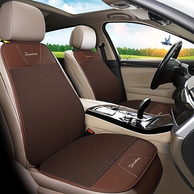  coussin de voiture starfire quatre saisons chaise de bureau universelle en lin de coton confortable coussin de siège de voiture sans dossier à double usage