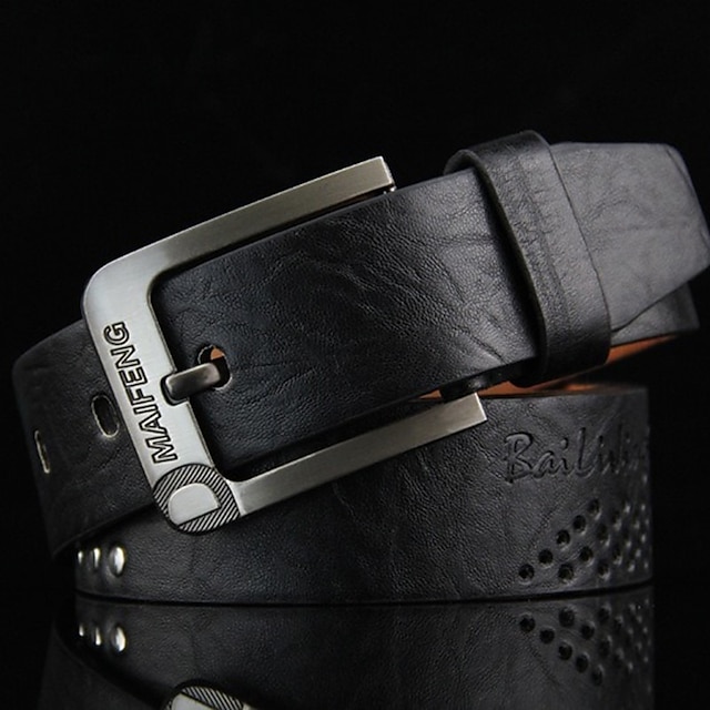 Men's Sashes Belt Men's belt Waist Belt Black Brown PU Leather Alloy ...