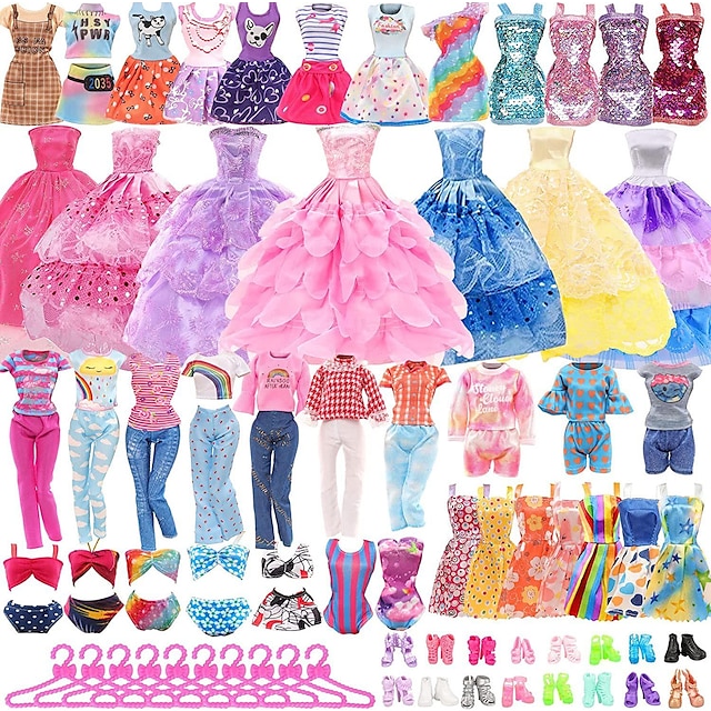  haine și accesorii roz pentru păpuși, haine pentru păpuși de 11,5 inci topuri rochie de mireasă fusta pantofi accesorii bikini papusa yitian