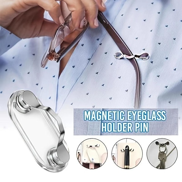  Porta-óculos magnético pendurado pino broches moda multifuncional clipe de roupas portátil fivela ímã óculos fone de ouvido clipes de linha