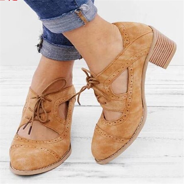 Women's Retro Cutout Oxford Heels – Vintage Mary Jane Shoes for Daily Wear & Office Style 16