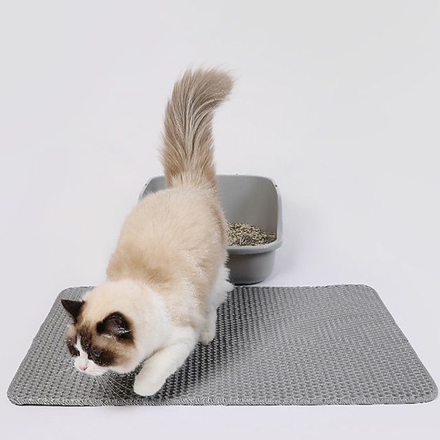  30*30 cm/30*45 cm/40*50 cm/45*60 cm/55*75 cm tapete de areia para gatos design de camada dupla tapete de areia para gatos doméstico tapete de canil