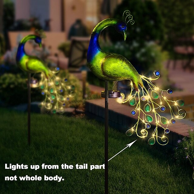 Solar Peacock Lights Outdoor Decoration Light for Garden Patio LED ...
