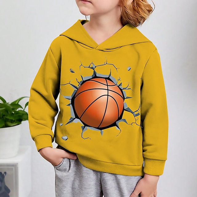  Dla chłopców 3D Graficzny Piłka nożna Bluza z Kapturem Długi rękaw Druk 3D Lato Wiosna Jesień Moda Moda miejska Nowoczesne Poliester Dzieci 3-12 lat Na zewnątrz Codzienny Regularny