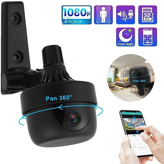  Wifi sans fil 1080p mini caméra ip sécurité domestique intelligente ir caméra de surveillance de vision nocturne moniteur p2p audio bidirectionnel caméra réseau domestique
