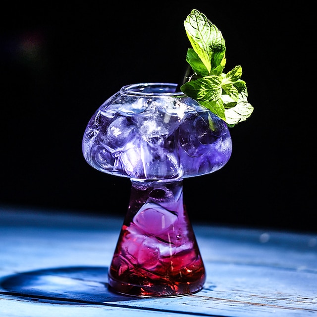  kreativní houbové sklenice, koktejlové sklenice, sklenice na šampaňské, sklenice na víno, osobnostní sklenice, barové čiré sklenice