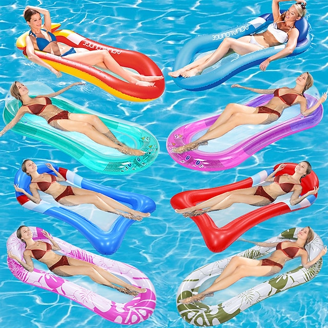  Pool Floating Inflatable Floating Row Clamping Net Floating Bed Water Foldable Backrest Floating Bed Water Inflatable Reclining Chair Inflatable Floating Bed