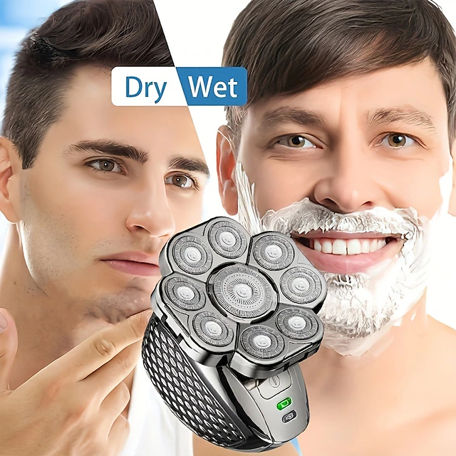 9D Independent Floating Heads Electric Shaver , Head Shaver For Bald ...