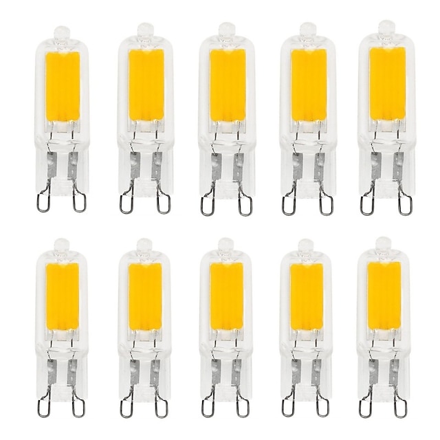  10db 2w-os led bi-pin lámpák 200 lm g9/ g4 t 1 led gyöngy csutka meleg fehér/ fehér szabályozható 220-240 v