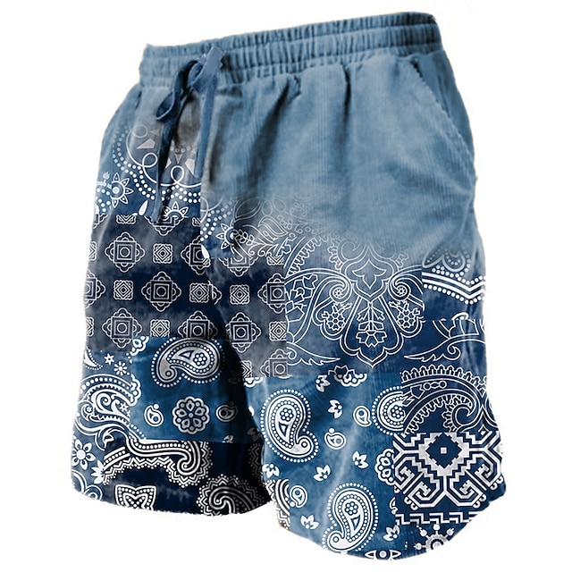  Homens Gráfico Estampado Cashemere Calção Shorts de verão Shorts de praia Cintura Média Roupa de rua Havaiana Designer Casual Diário Feriado Com Cordão Cintura elástica Impressão 3D Designer Roupa