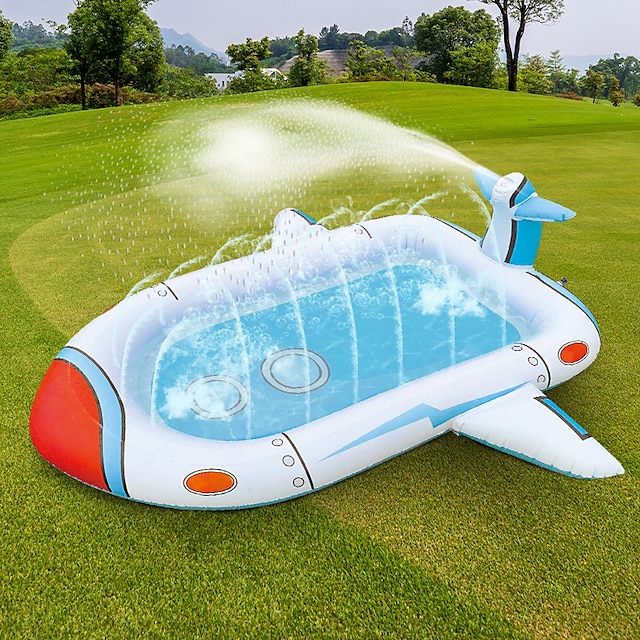  Piscina aspersora inflável para crianças, brinquedos de brincar com água, tubarão, jogo de piscina, aspersor, piscina, cão, almofada aspersora