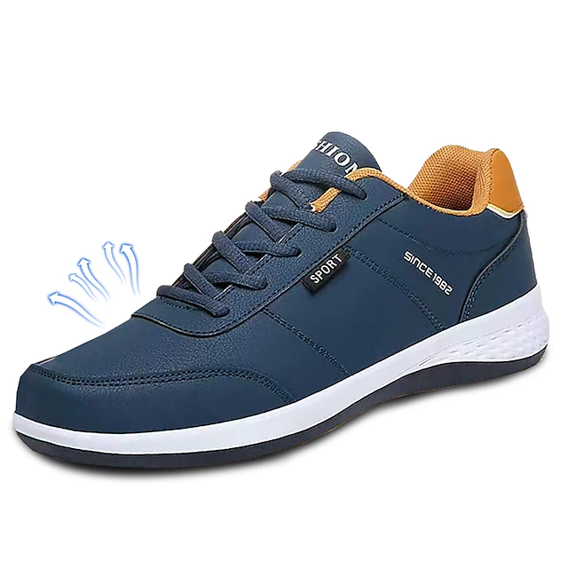 Men's Navy Blue Casual Sports Sneakers | Lightweight Lace-Up Athletic ...
