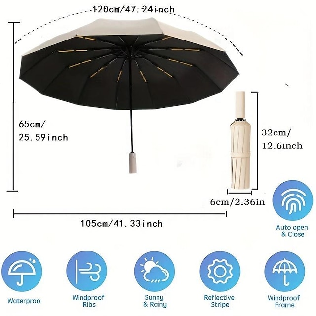 Umbrella for the Sun Automatic Folding Large Highquality Umbrella Rainproof And Windproof