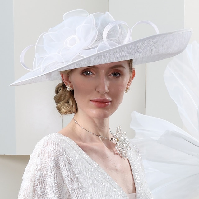 Hats Flax Sun Hat Top Hat Sinamay Hat Wedding Beach Elegant British ...