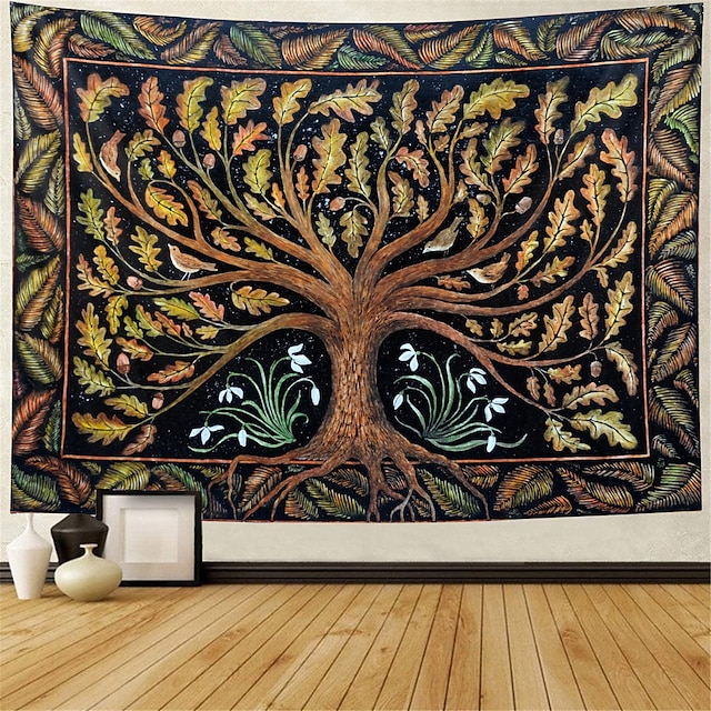 Tree of Life Hanging Tapestry Sun Moon Wall Art Large Tapestry Mural