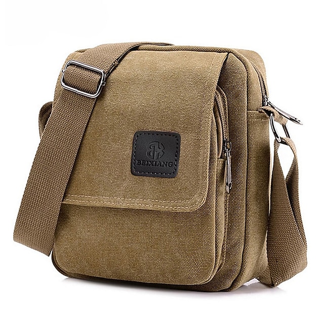 Men's Crossbody Bag Messenger Bag Canvas Outdoor Daily Lightweight ...