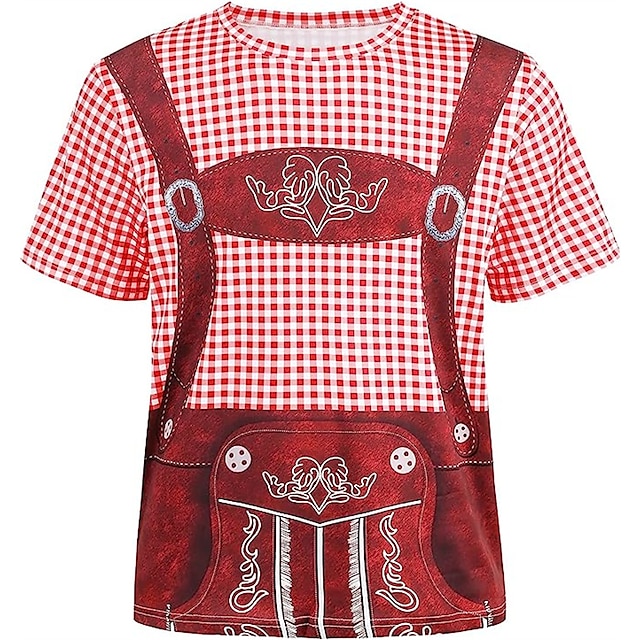  Piwo Oktoberfest Bawaria Koszulkowy Lederhosen 3D Graficzny Na Męskie Dla dorosłych Piwo Oktoberfest Druk 3D Impreza Codzienne