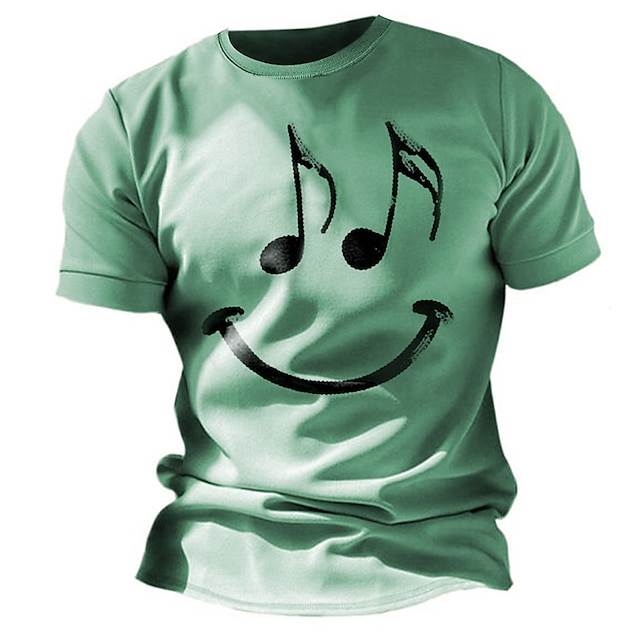  Ανδρικά Μπλουζάκι Γραφική Αστείος Χαμογελαστό πρόσωπο Στρογγυλή Ψηλή Λαιμόκοψη Ρούχα 3D εκτύπωση ΕΞΩΤΕΡΙΚΟΥ ΧΩΡΟΥ Καθημερινά Κοντομάνικο Στάμπα Βίντατζ Μοντέρνα Υψηλής Ποιότητας