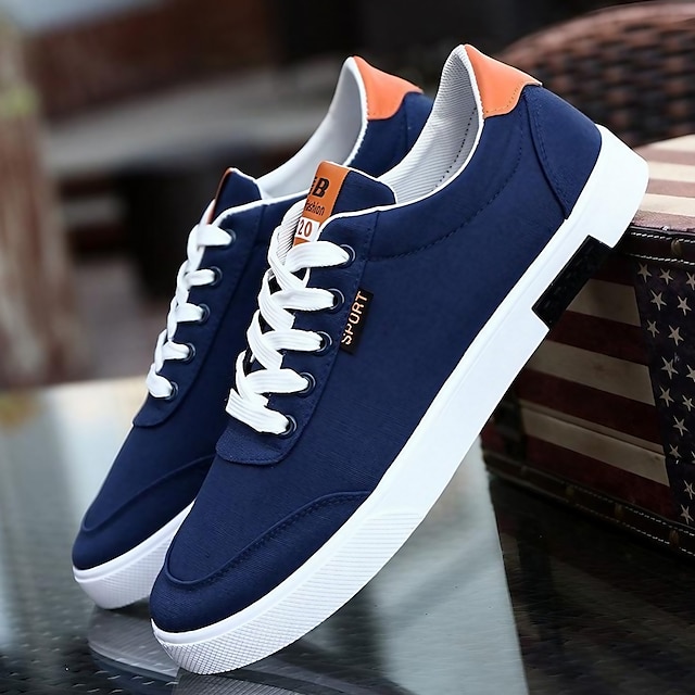  Men's Sneakers Casual Shoes Comfort Shoes Walking Vintage Sporty Casual Outdoor Home Daily Suede Breathable Lace-up Black Blue Spring Fall