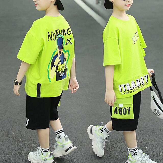 Kid's Two Pcs Sets / Boys Colorful Cycle Toy Printed  Summer's  Cotton T-Shirt And Pant Sets main image 0