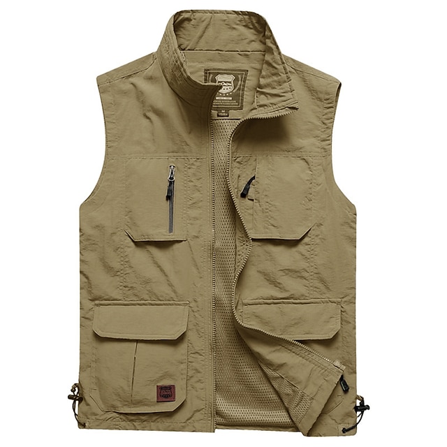  Herre Fluevest Militær taktisk vest Vest til turbruk Ermeløs Vest Jakke Topper Utendørs Pustende Hurtigtørkende Lettvekt Multi Pocket Sommer Spandex Polyester Svart Grønn Grå Fisking Klatring Camping