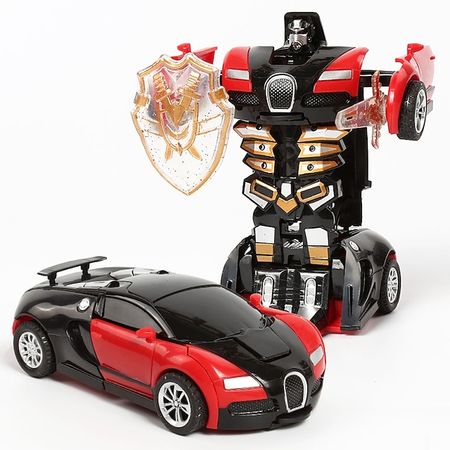  One Button Deformation Toy Car Inertial Collision Automatic Conversion Robot For Children