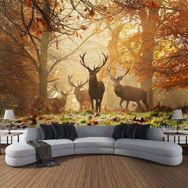  Forest Animal Hanging Tapestry Wall Art Large Tapestry Mural Decor Photograph Backdrop Blanket Curtain Home Bedroom Living Room Decoration