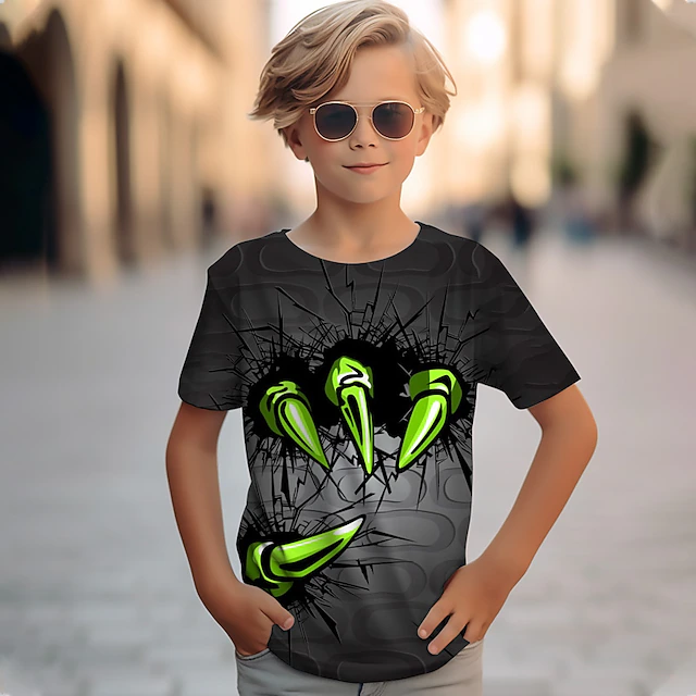 Boys' 3D Graphic T shirt Tee Short Sleeve 3D Print Spring & Summer Active Kids 4-12 Years Outdoor Daily Regular Fit 9