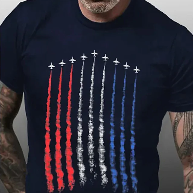 Veterans Day Men's Patriot Patriotic Veteran Graphic Prints National Flag T shirt Graphic Tee Cotton Short Sleeve Graphic Shirt Black Wine Red Comfortable Tee Outdoor Street Fashion Designer 5