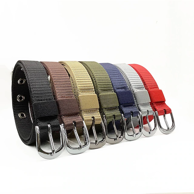 Unisex Tactical Belt Golf Web Belt for Jeans Frame Buckle Black Red Nylon Plain Daily Wear Going out Weekend 12