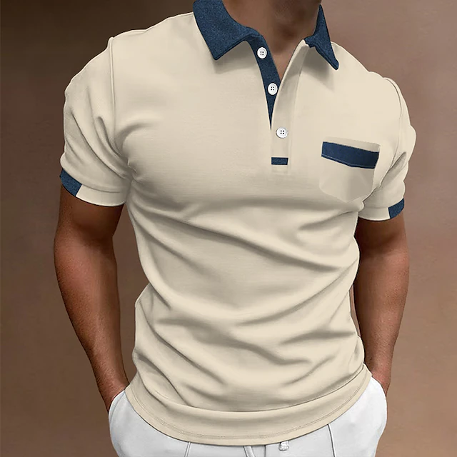 Men's Button Up Polos Polo Shirt Casual Holiday Lapel Classic Short ...