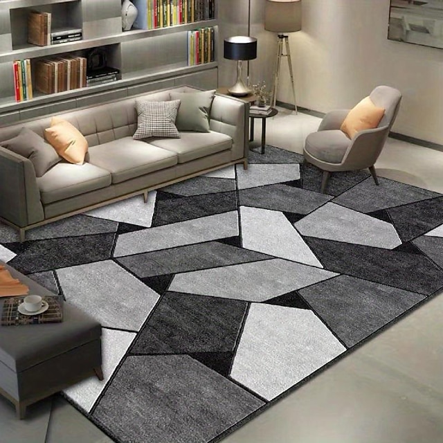  tapete de chão geométrico para sala de estar tapete de área abstrata quarto de cabeceira coberto tapete de mesa de café retangular
