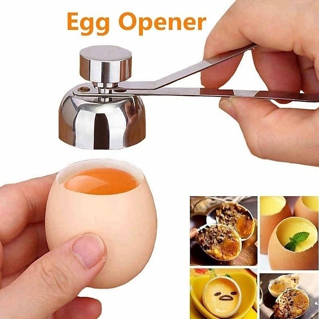  Coupeur d'œufs, ouvre-œufs en acier inoxydable coupe-coquille outil de décapant de cuisine pour œuf dur cru/doux