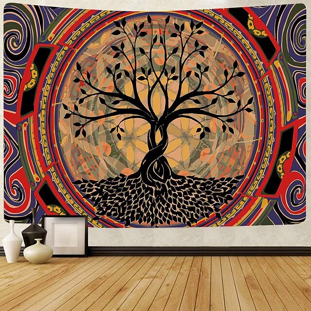 Tree of Life Hanging Tapestry Sun Moon Wall Art Large Tapestry Mural