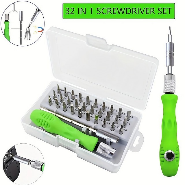  1set Small Screwdriver Set Mini Magnetic Screwdriver Sets (32-In-1/5-In-1) For Repairing All Laptops Mobile Phones And Other Electronic Products Survival Tools Christmas Gift Birthday Gift Father