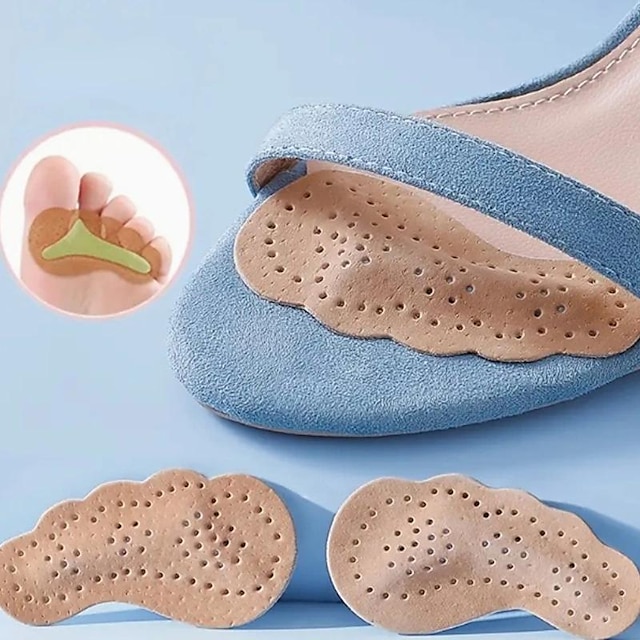  1 par de almofada de antepé de couro para sandálias femininas de salto alto antiderrapantes palmilhas para sapatos femininos inserir adesivos antiderrapantes