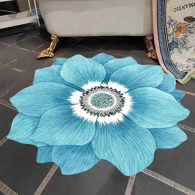  Flower Carpet Chinese Style Lotus Floor Mat Special-Shaped Bedroom Bedside Blanket Cloakroom Mat Coffee Table Mat Pastoral Style Door Mat
