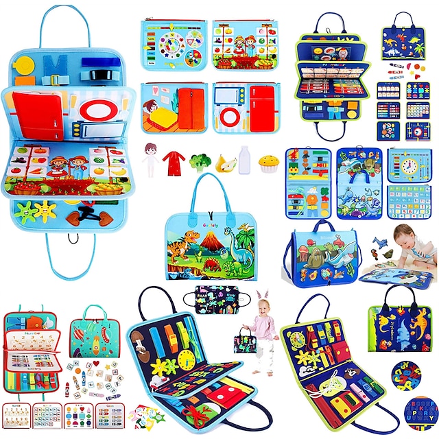  Montessori Toys Felt Busy Board Bag Early Education Puzzle Learning Board Montessori Training For Young ChildrenTeaching Aids