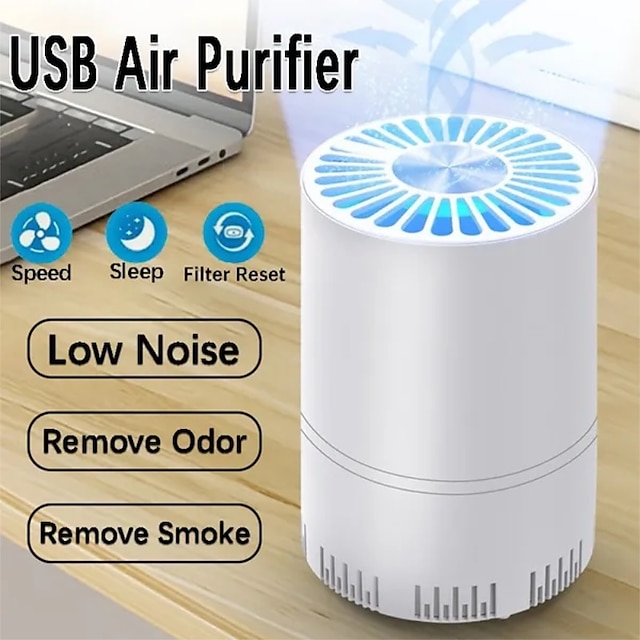  1PC Mini Air Purifier Cleaner Low Noise Bathroom Bedroom Living Room Air Purifier Deodorization