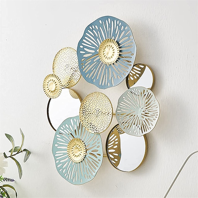 1pc Wall Decor, Metal Wall Decor Designed With Lotus Leaf, Rustic