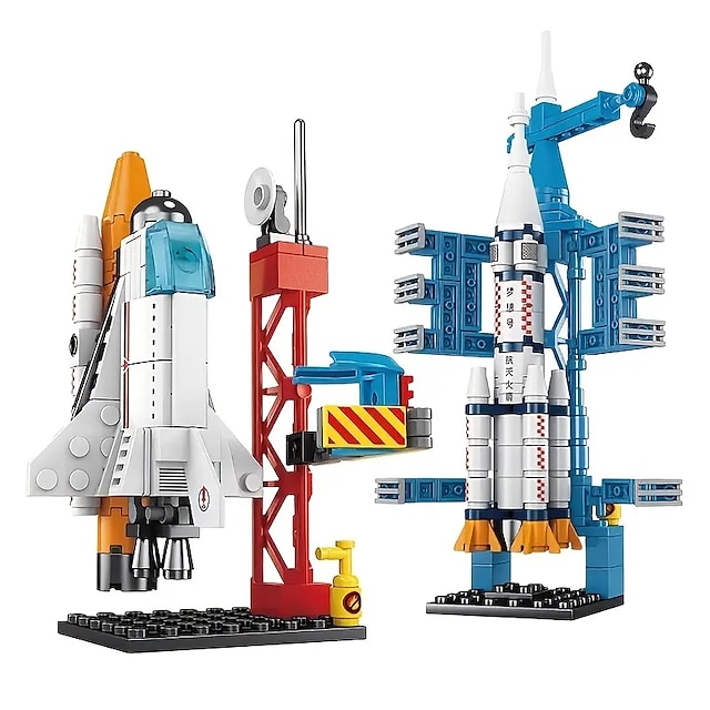  luchtvaart ruimtehaven model space shuttle raketlanceringscentrum constructie bouwstenen ruimteschip kinderen bakstenen creatief speelgoed