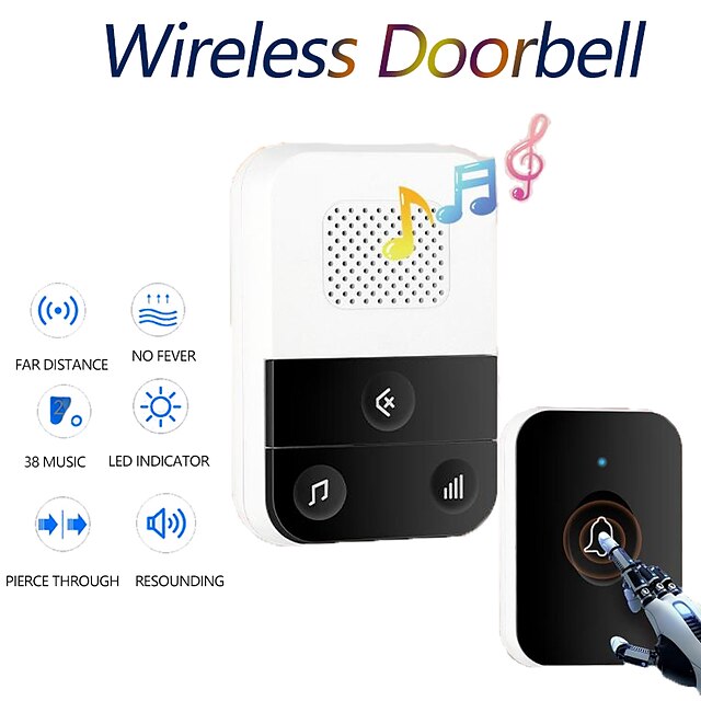  Wireless One to One Doorbell Ding dong Non-visual doorbell Surface Mounted