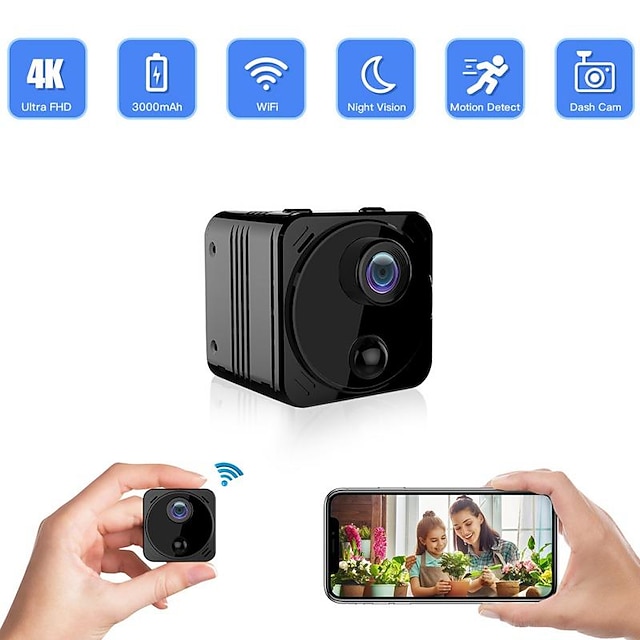 Mini Camera Hidden WiFi 4K Wireless Indoor Small Nanny IP Cam Home ...